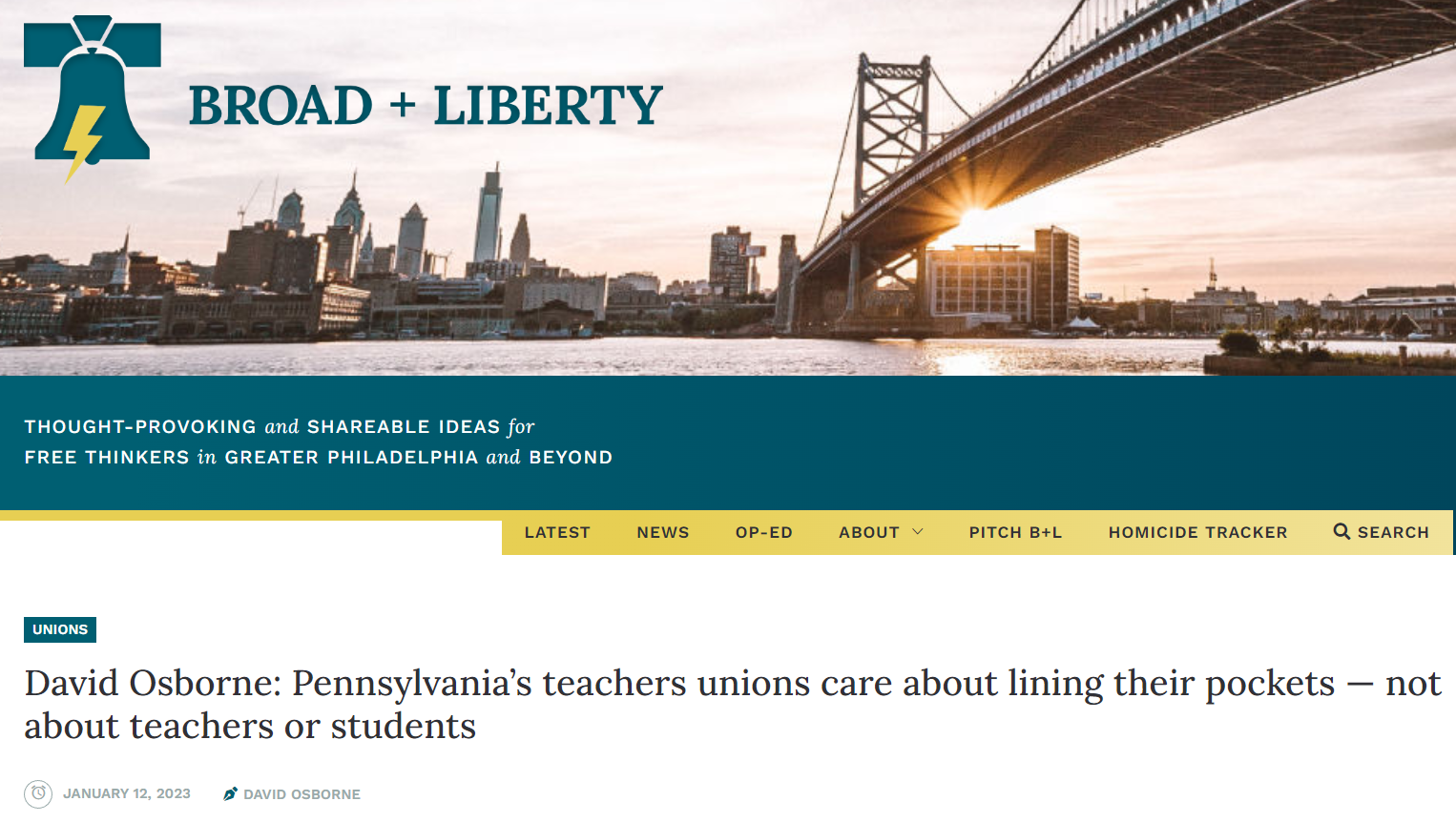 AFFT in Broad and Liberty: Pennsylvania’s teachers unions care about lining their pockets — not about teachers or students